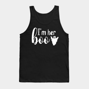 I'm Her Boo | White Text Couples Halloween Tank Top